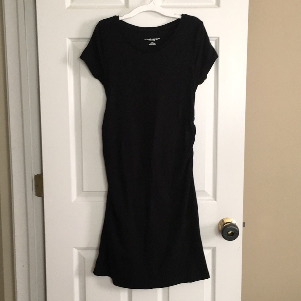 Black maternity shirt dress